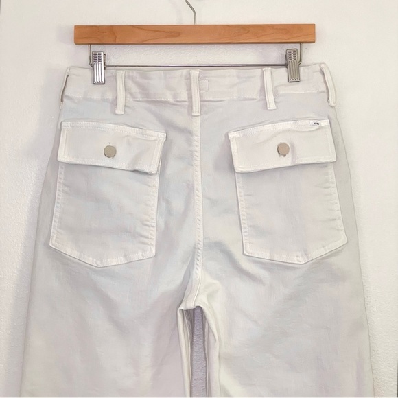 Mother Patch Pocket Private Ankle Fray Crop Jean Cream Puffs Off White 30 - Picture 10 of 16